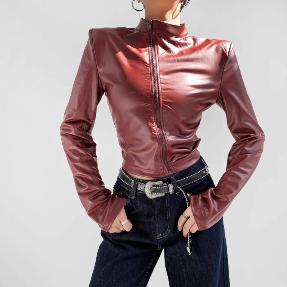 AMERICAN SPY STYLE STAND COLLAR SLIM-FIT JACKET