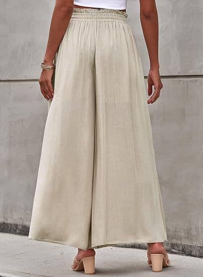 High-waisted loose straight leg wide-leg pants
