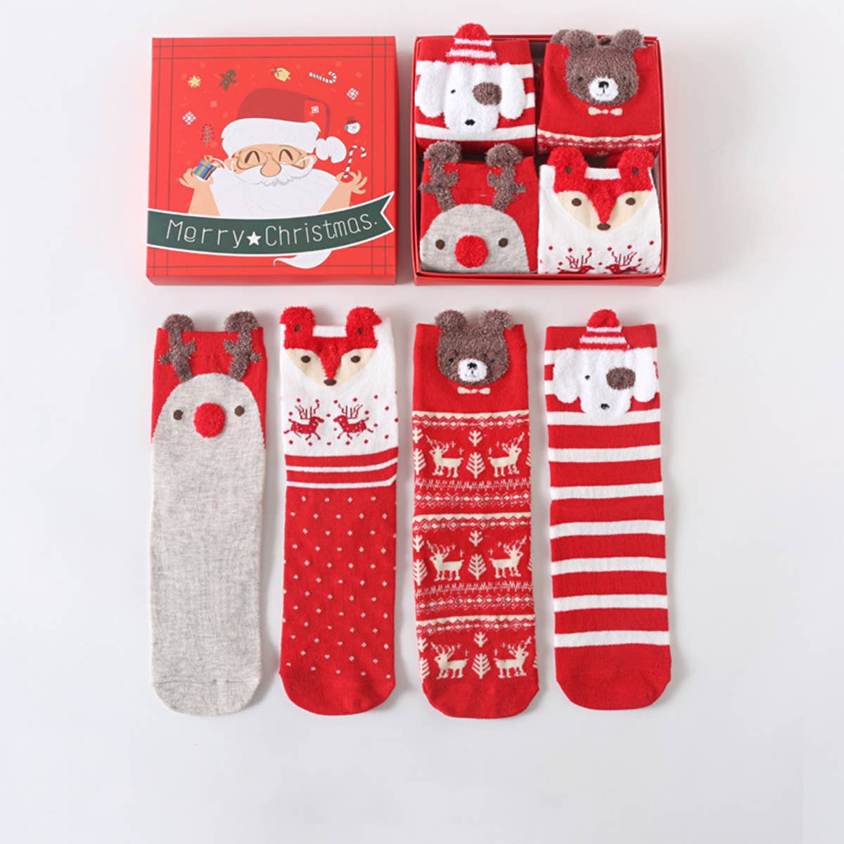 WARM CARTOON ANIMAL CHRISTMAS SOCKS