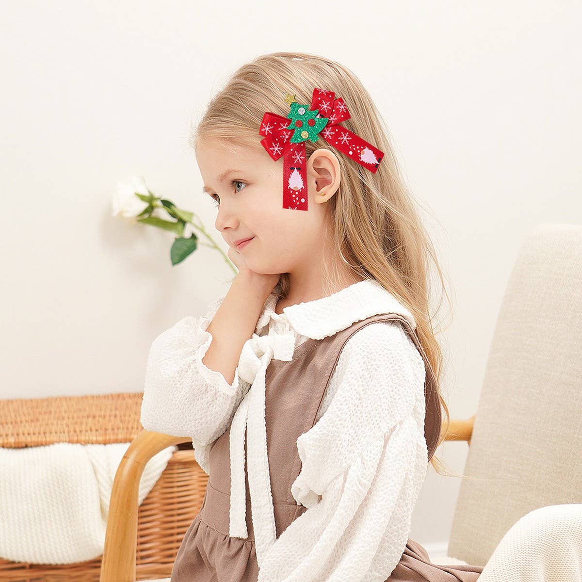 Ribbon Bow Hair Clip for Girls ? New Year