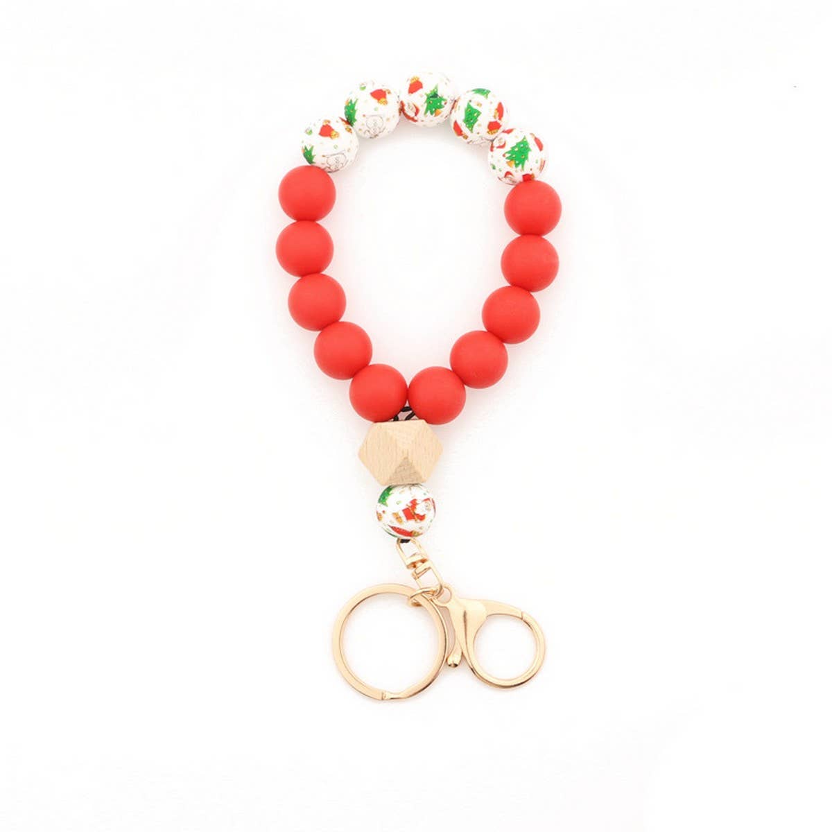 Holiday Silicone Bead Keychain Bracelet Gift