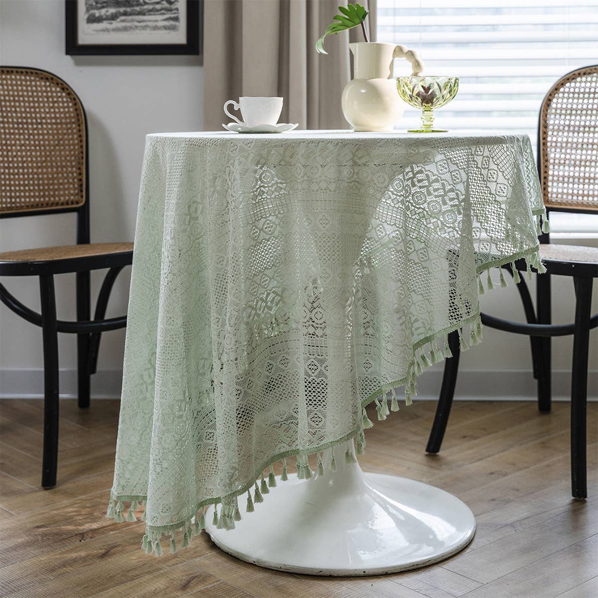 FOREST STYLE PASTORAL CROCHET COVER DINING TABLE