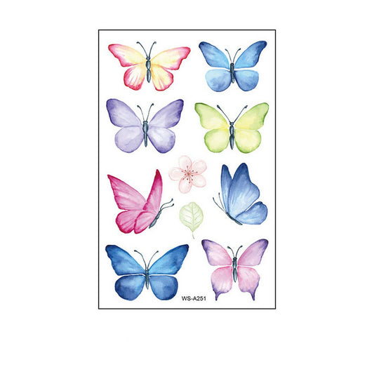 Waterproof Kids Cute Watercolor Butterfly Tattoos