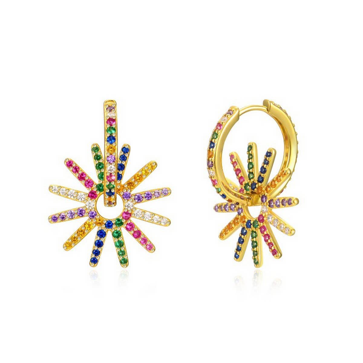 COLORFUL HOT WHEELS SUNFLOWER EXAGGERATED EARRINGS