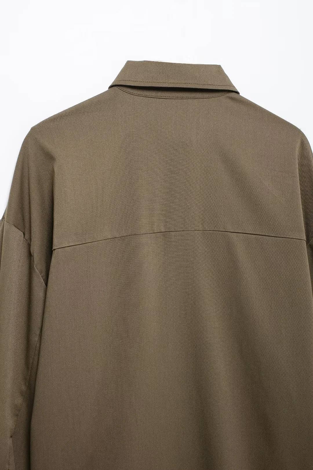 SINGLE-BREASTED ADJUSTABLE LONG-SLEEVED SHIRT