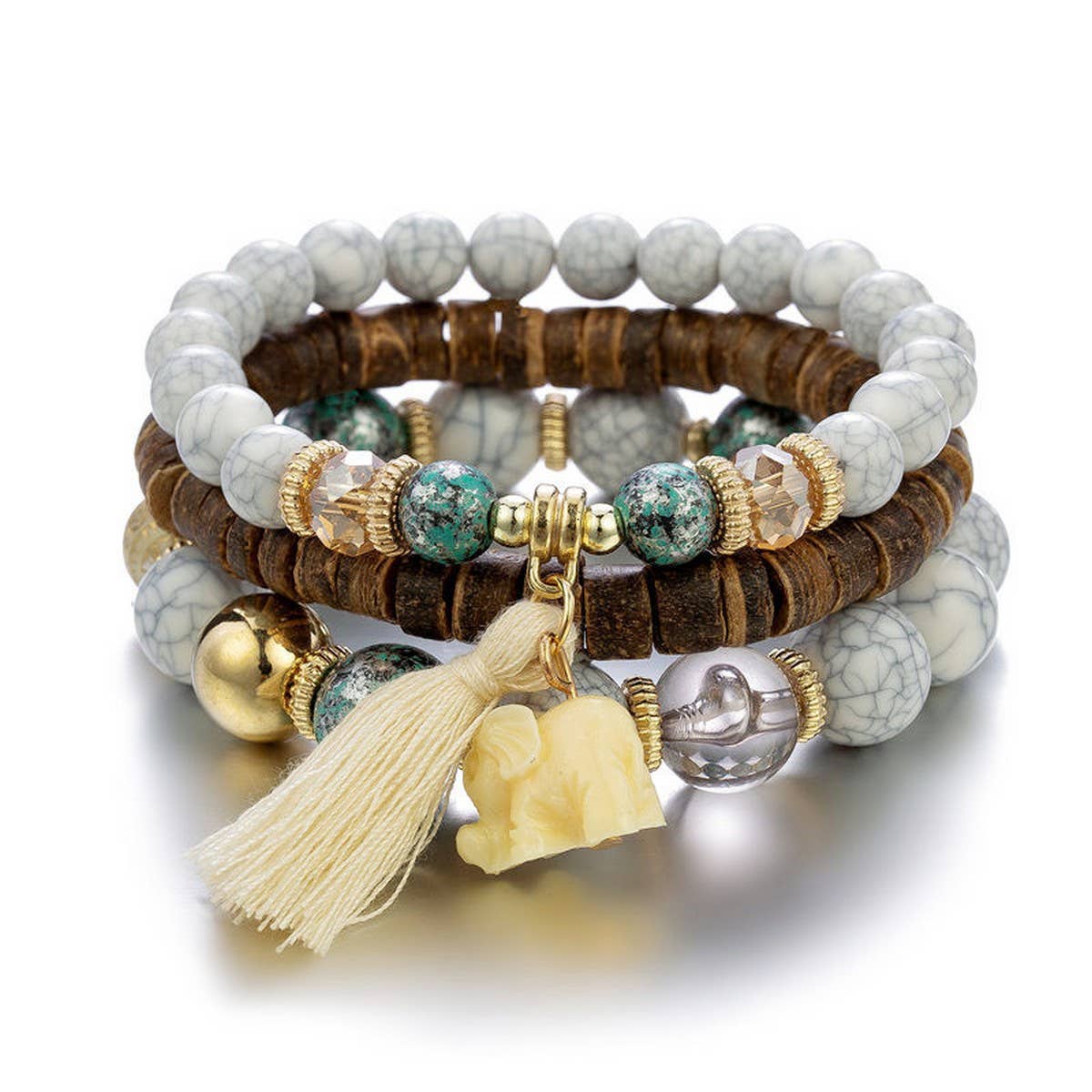 STYLISH ELEPHANT TASSEL MULTI-LAYER BRACELET_CWASC0691