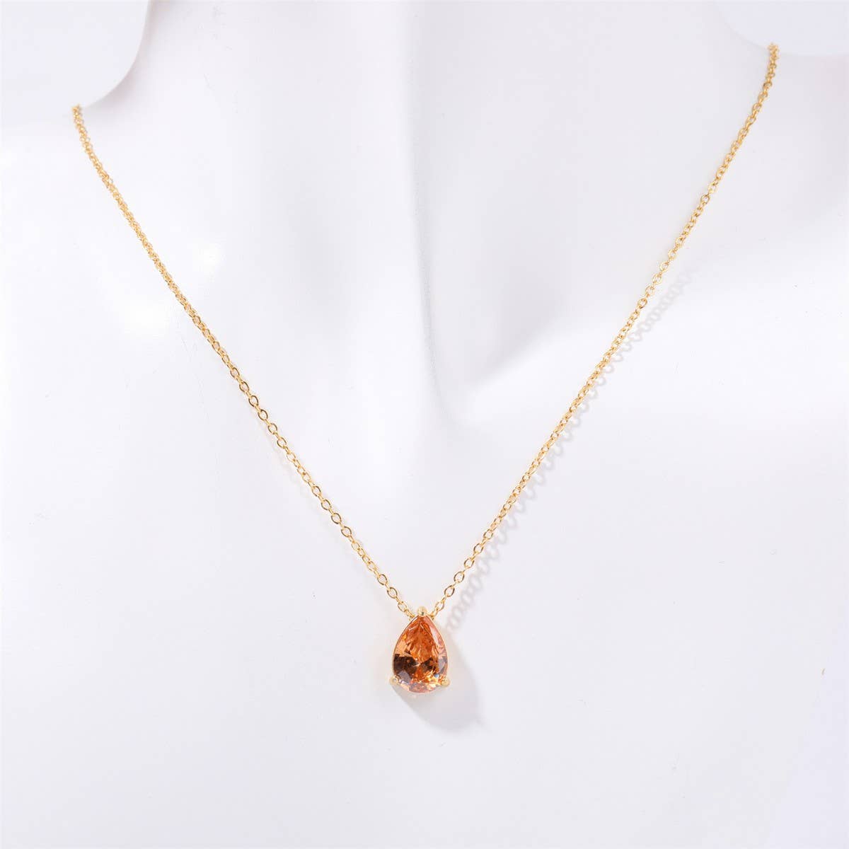 Teardrop Zircon December Birthstone Necklace