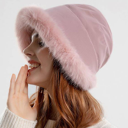 WOMEN WINTER FASHION PLUSH BUCKET HAT_CWAH0562