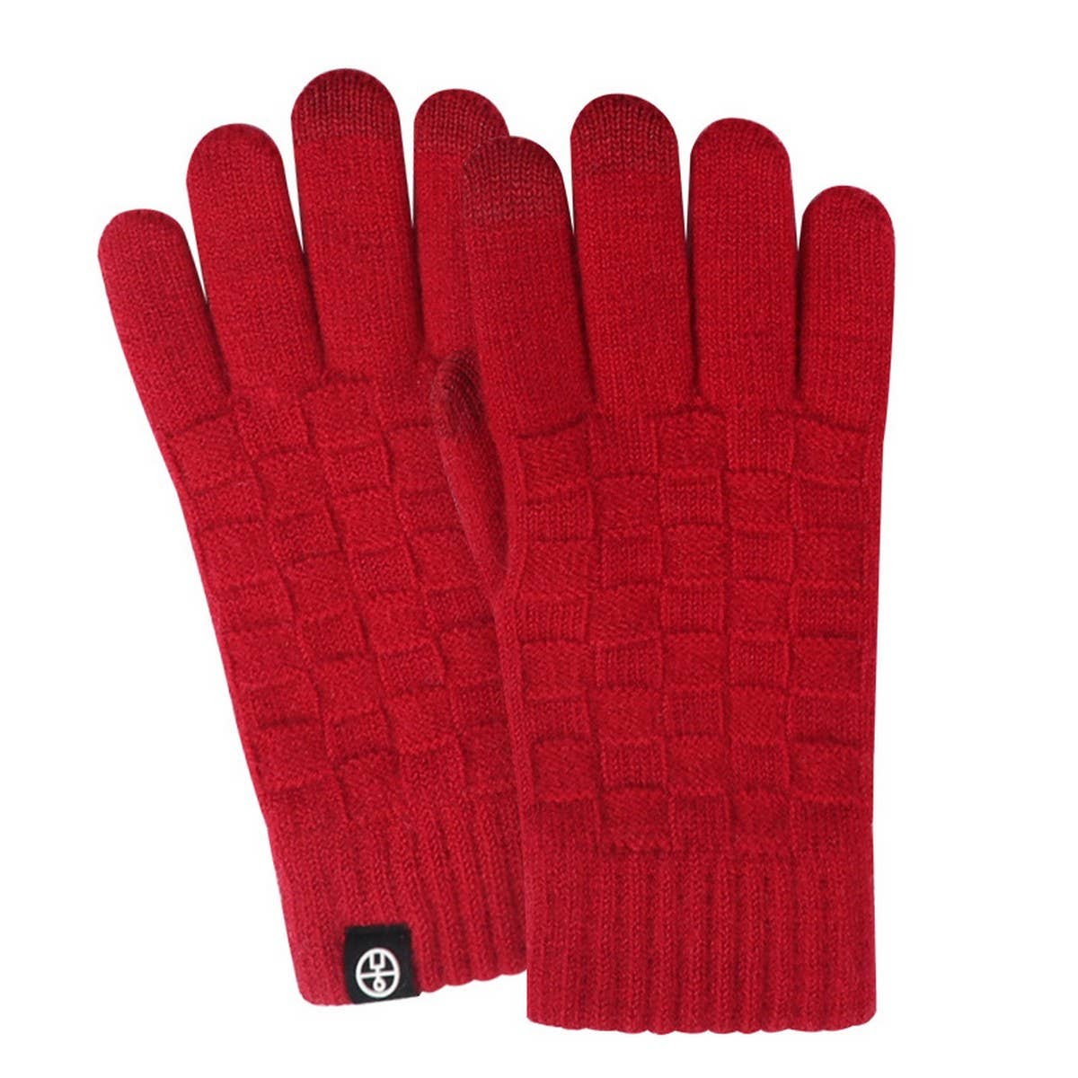 WINTER WOOLEN CHECKERED TOUCH SCREEN GLOVES_CWAG0409