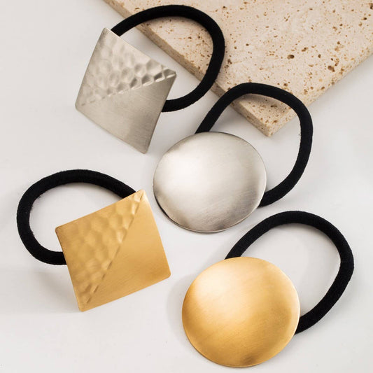 Geometric Metal Hair Tie for Stylish Low Ponytail