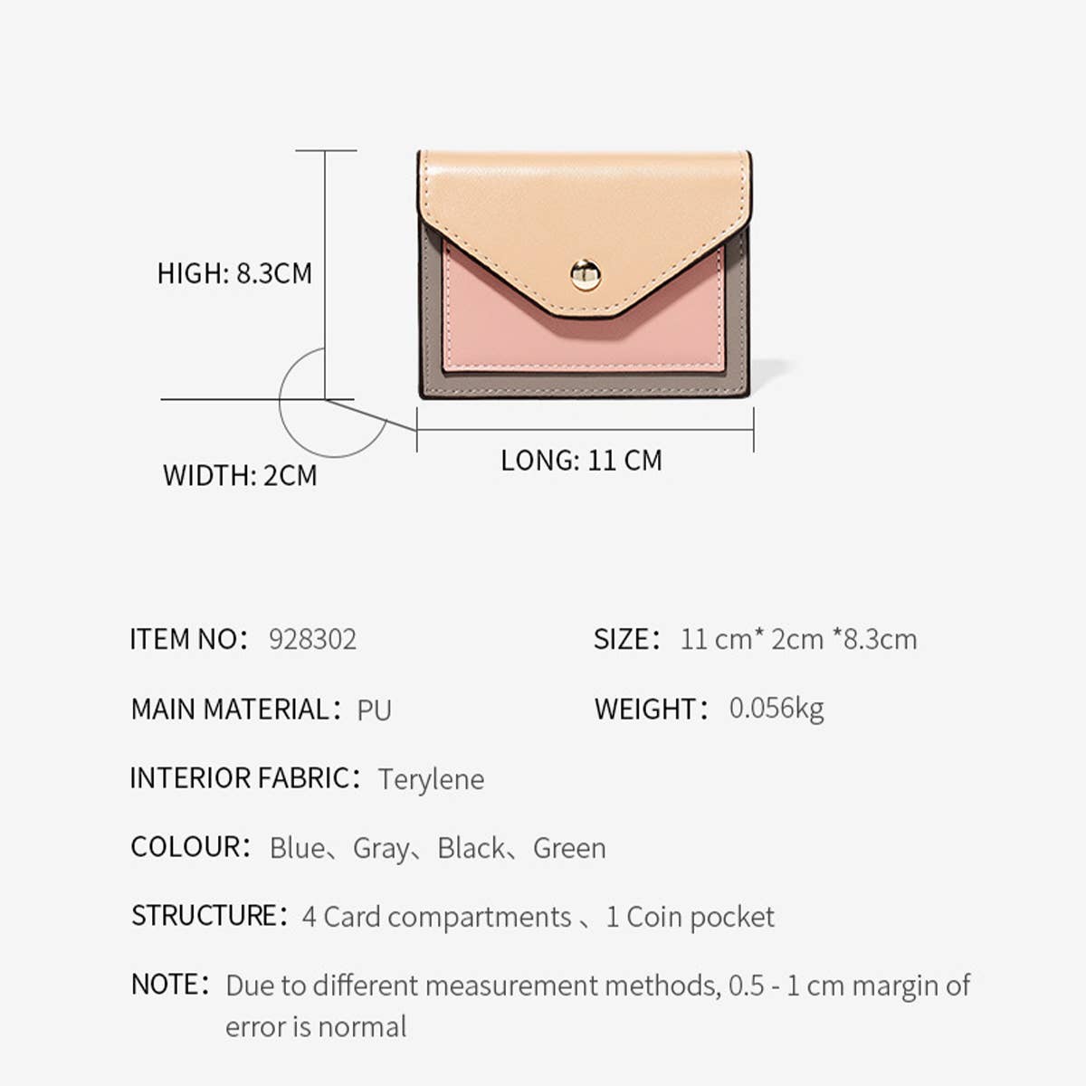 COLORED MINI CARD BAG MULTI FUNCTIONAL WALLET_CWAB1615