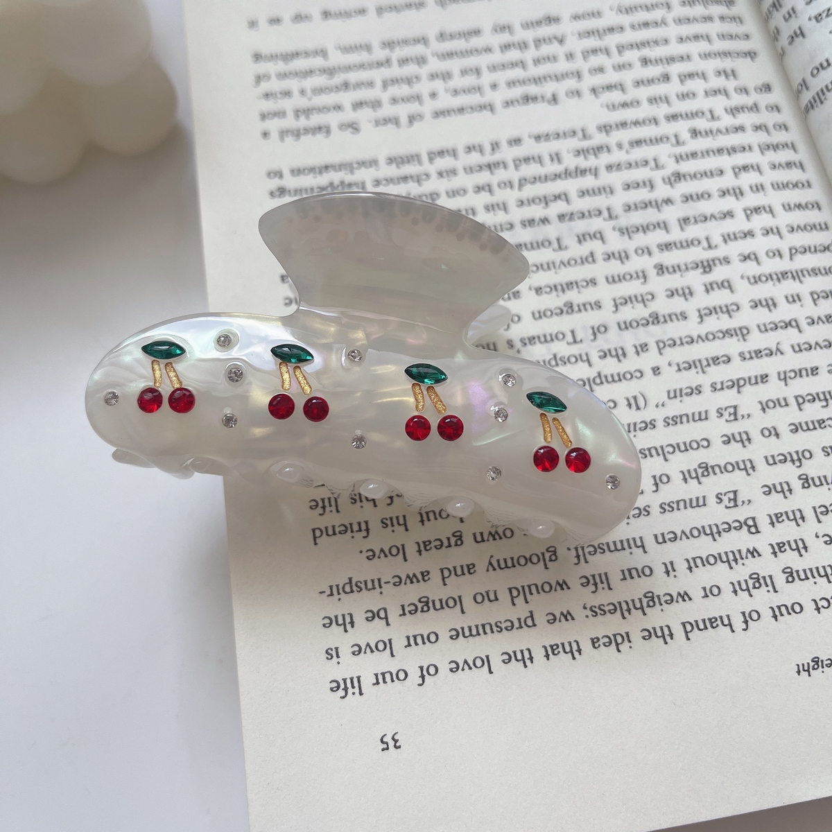 Cherry Acetate Hair Claw - 8cm Cute & Trendy Clasp_CWAHA1334