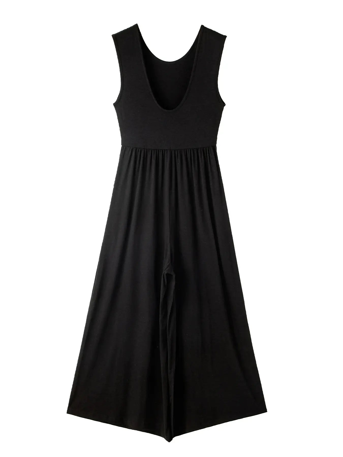 SOLID COLOR SLEEVELESS JUMPSUIT WIDE LEG PANTS