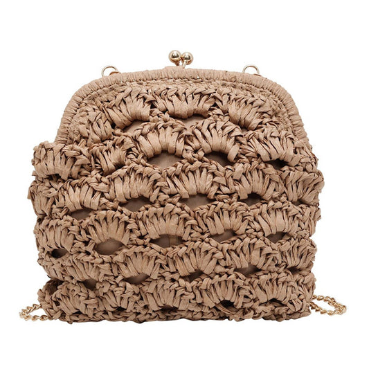 Fashionable hollowed-out chain buckle shell bag