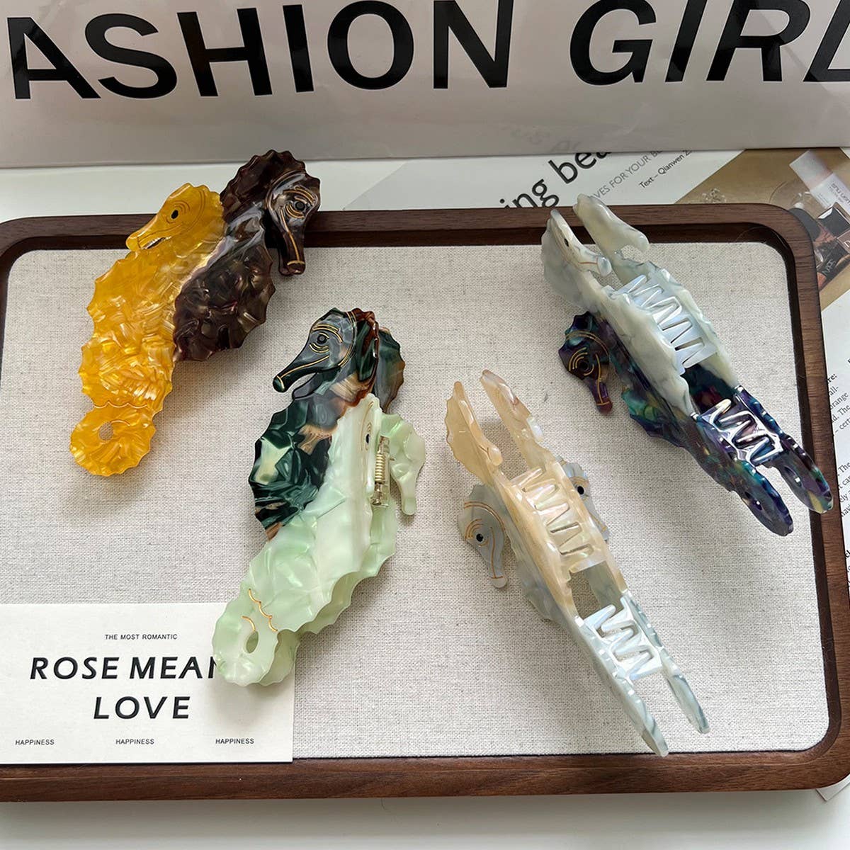 Cute Seahorse Acetate Shark Hair Claw Clip