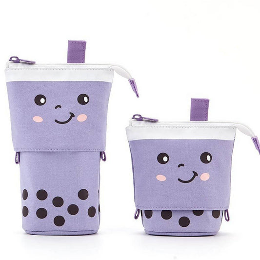 CUTE MILK TEA RETRACTABLE PULL-DOWN PENCIL BAG