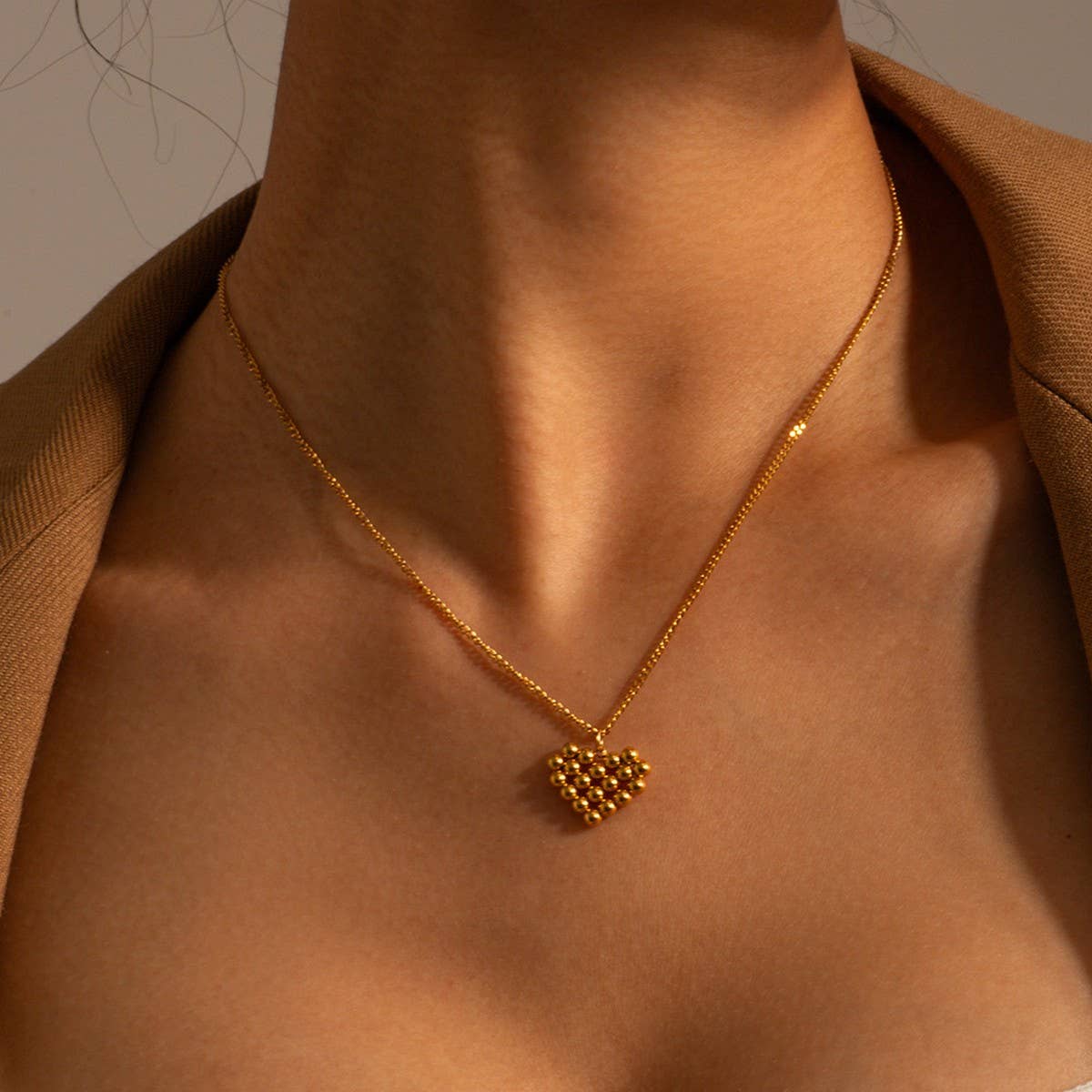 NEW ROUND BEAD HEART PENDANT DESIGN NECKLACE