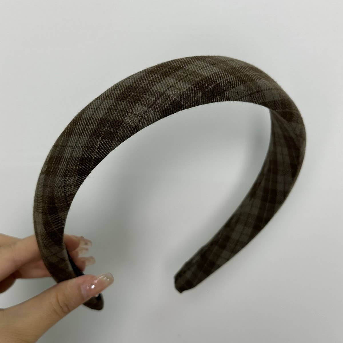 VINTAGE PLAID FRENCH WIDE BRIM HEADBAND
