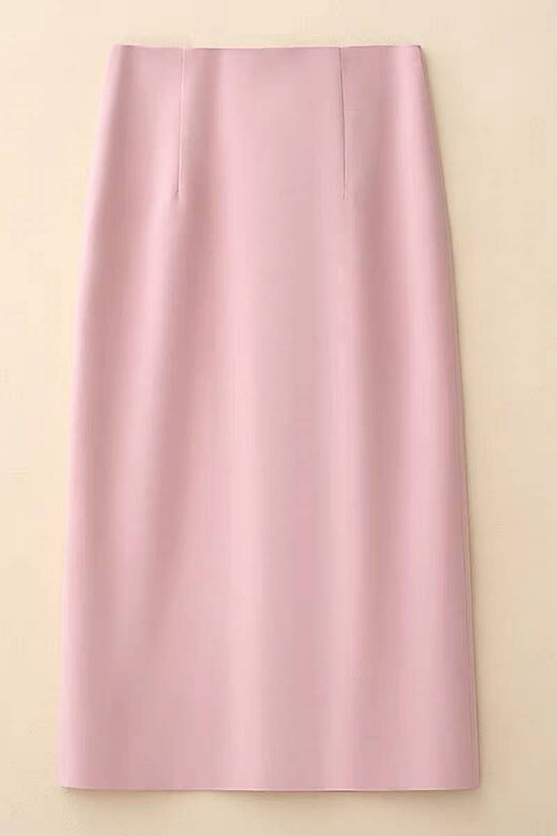 CWBLS00689_SPRING AND AUTUMN SLIT HIGH WAIST A-LINE SKIRT