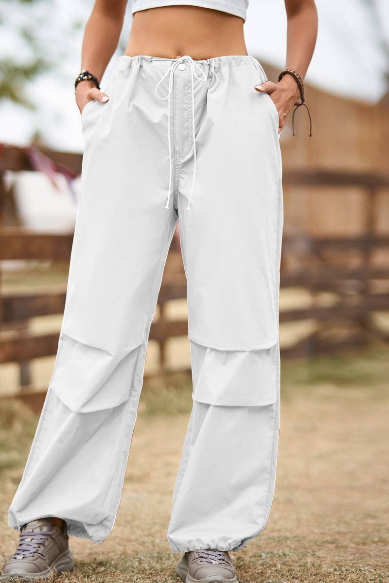 VINTAGE STREET BAGGY LACE UP CARGO PANT_CWBLP0545