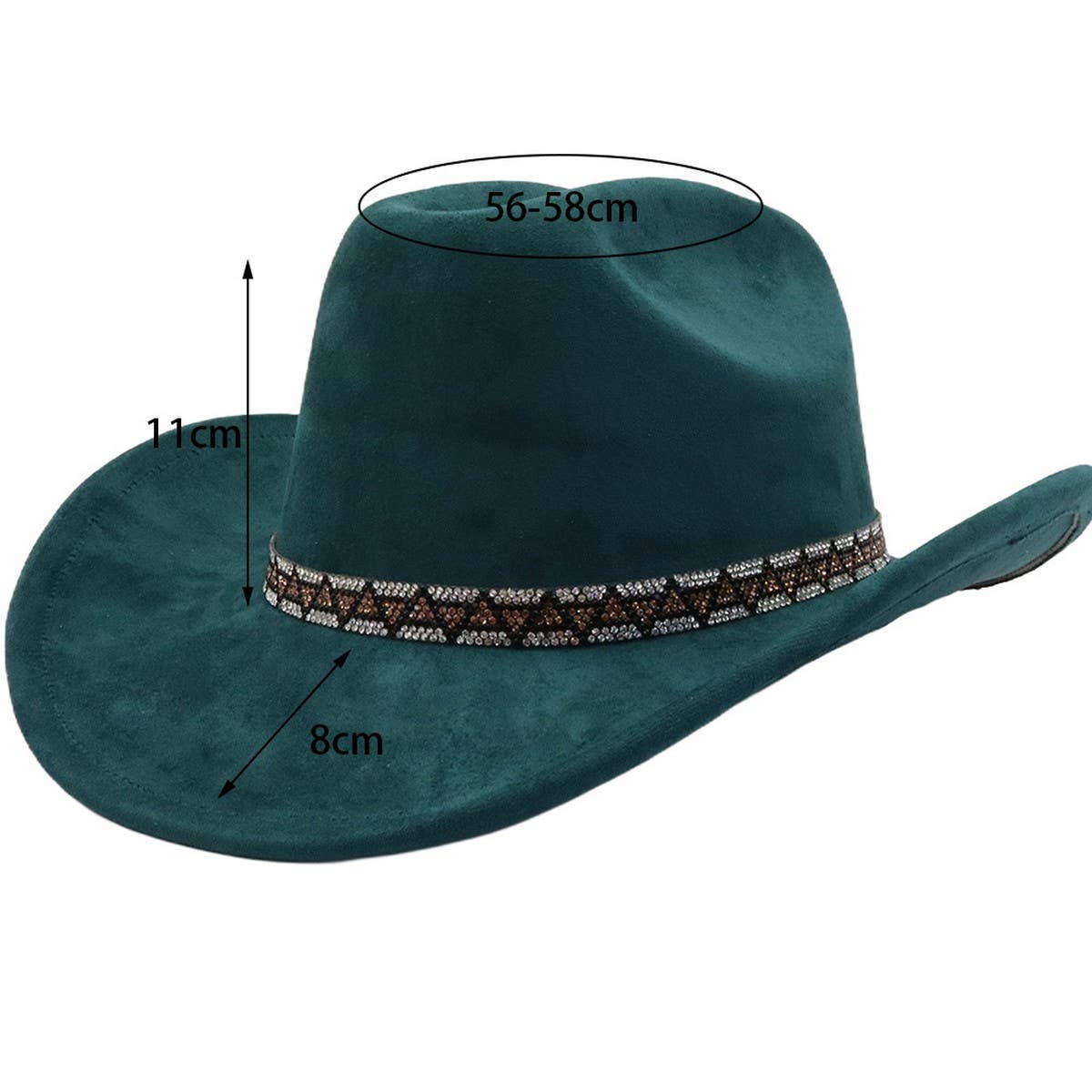 Men & Women Suede Cowboy Fedora Ethnic Design_CWAH04420