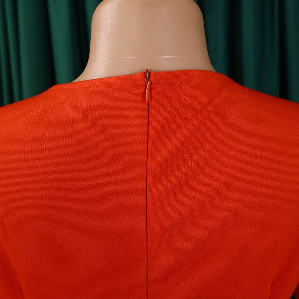 RUFFLED RETRO V-NECK HIP-HUGGING PENCIL DRESS