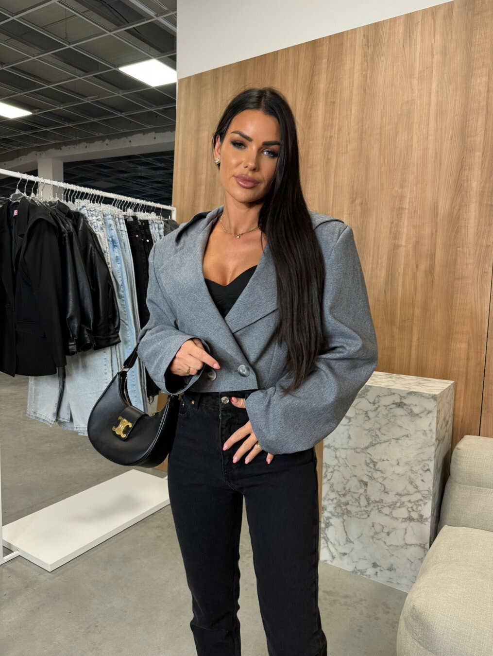 FASHION LOOSE CASUAL SHORT HOODED SUIT JACKET