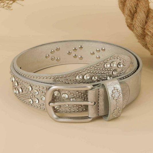 PUNK STREET HEAVY METAL CLAW STUD DIAMOND BELT_CWMM3938