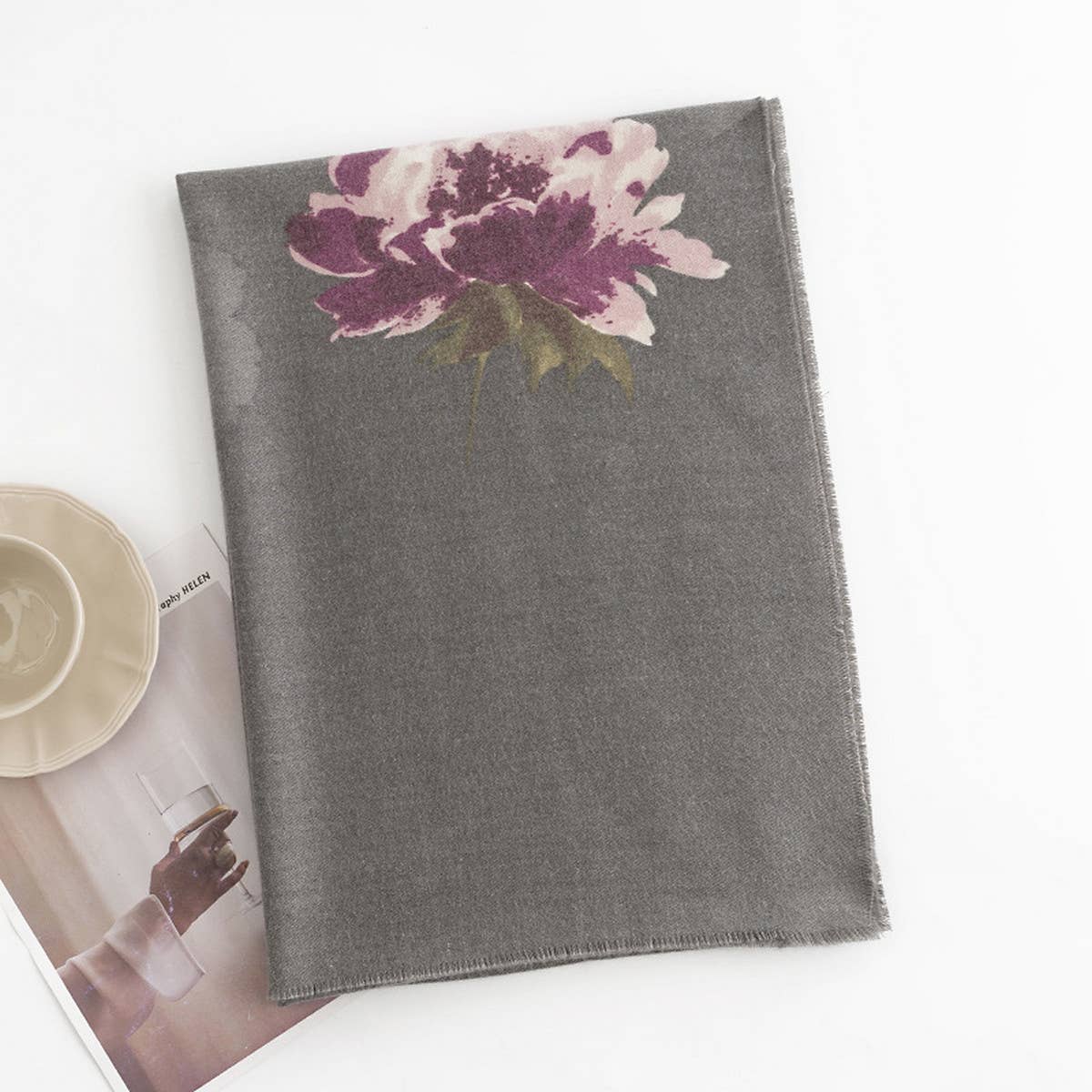 Vintage Boho Faux Cashmere Scarf for Women