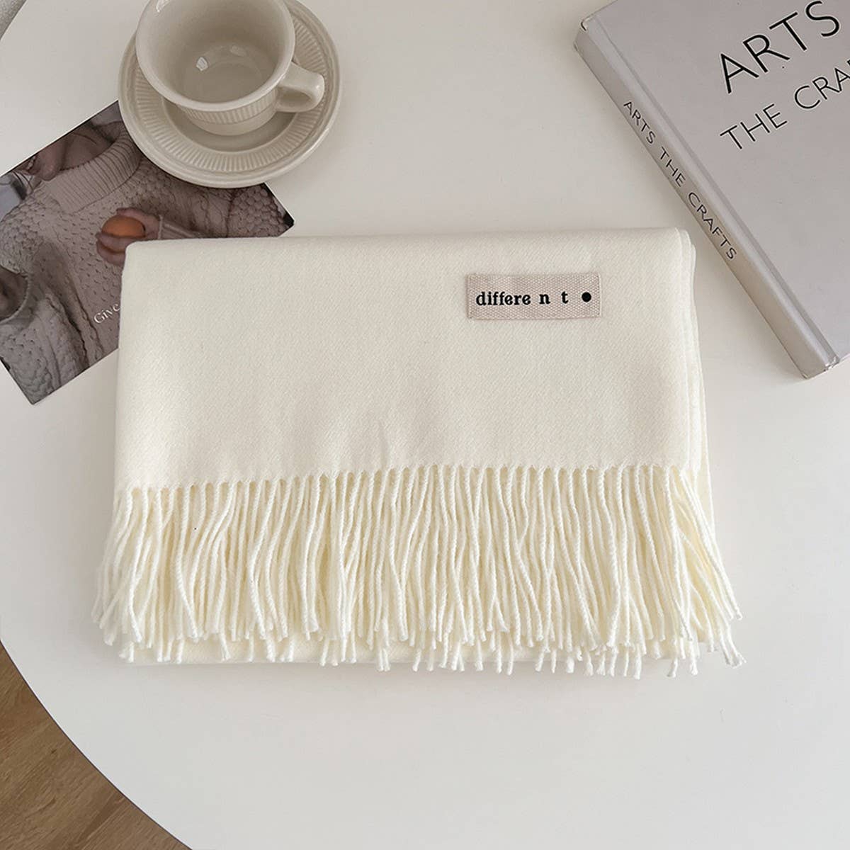 Solid Color Faux Cashmere Scarf - Wrap for Couples_CWASC1499