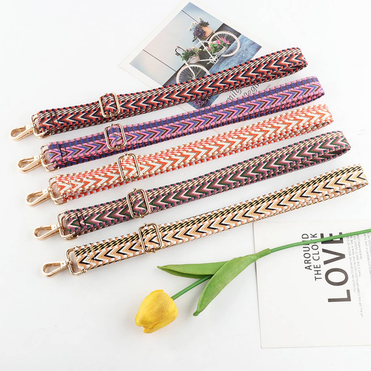 NEW EMBROIDERED REPLACEABLE ADJUSTABLE BAG STRAP