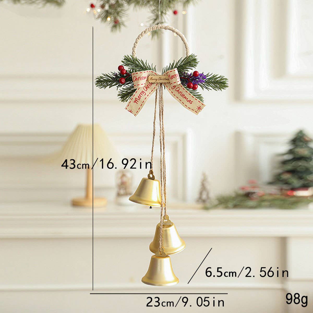 CWMM10365_CHRISTMAS BELL HANGING ORNAMENTS TREE DECORATIONS