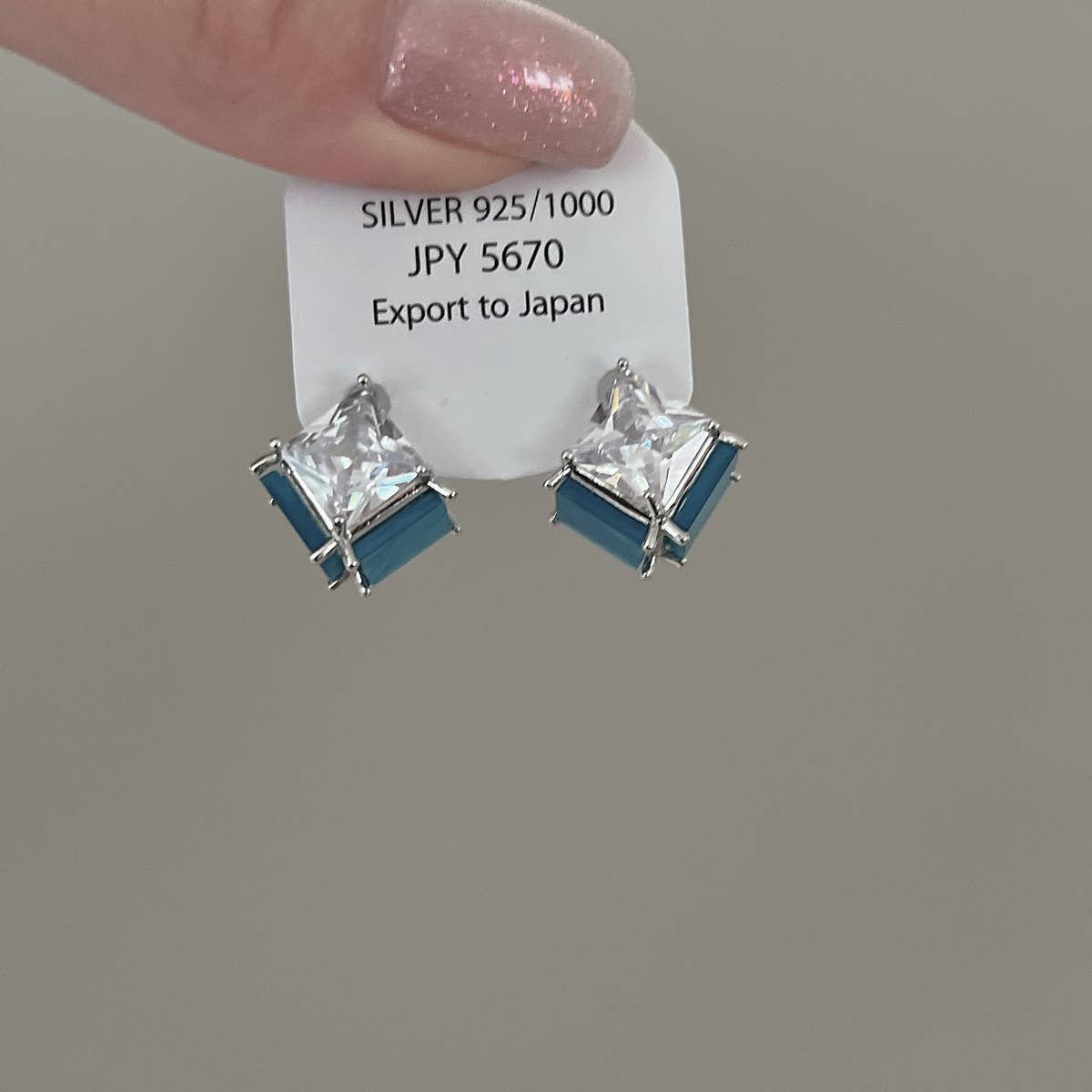 BLUE IMITATION ZIRCON EARRINGS_CWAJE1303