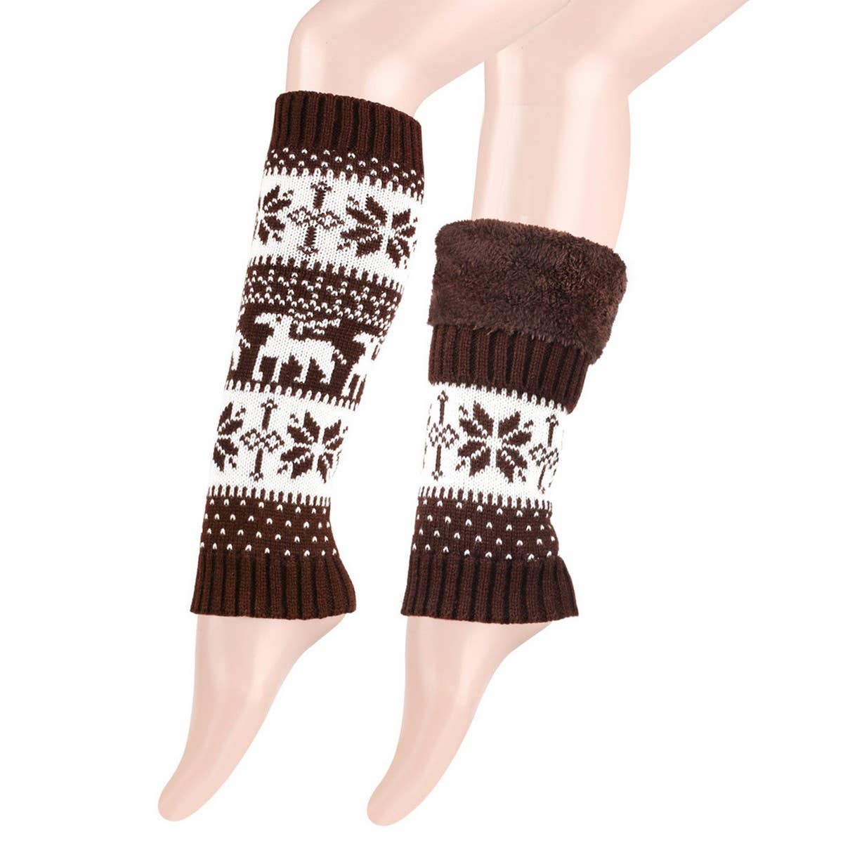 CWMM10079_CHRISTMAS CHUNKY KNIT FLEECE LEG WARMERS
