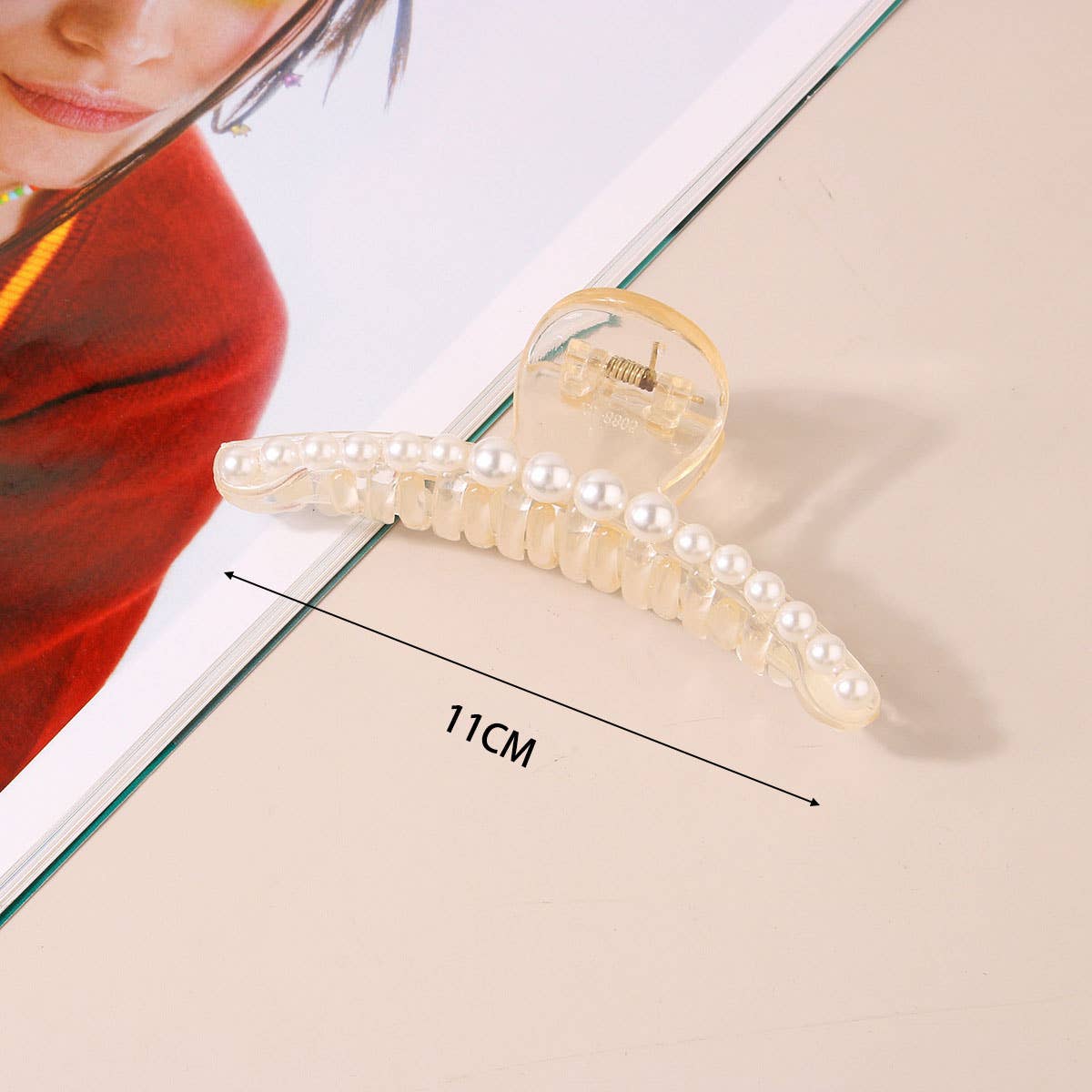 Large Pearl Hair Claw Clip for Women, French Style_CWAHA0406