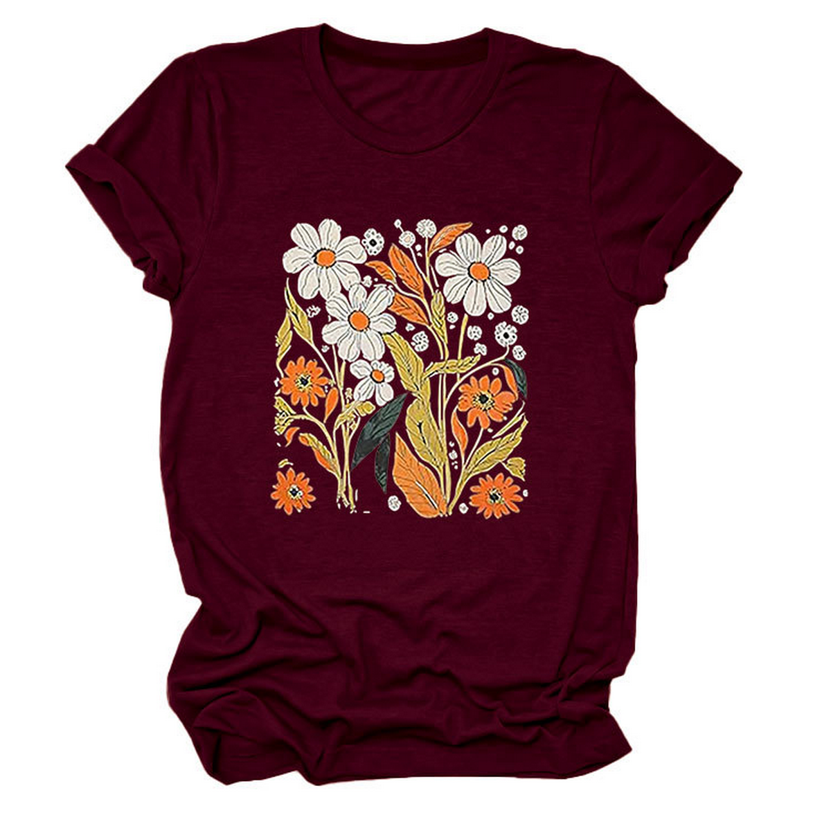 Women??¢s Summer Tee ??Floral Casual Round Neck_CWTTS1500