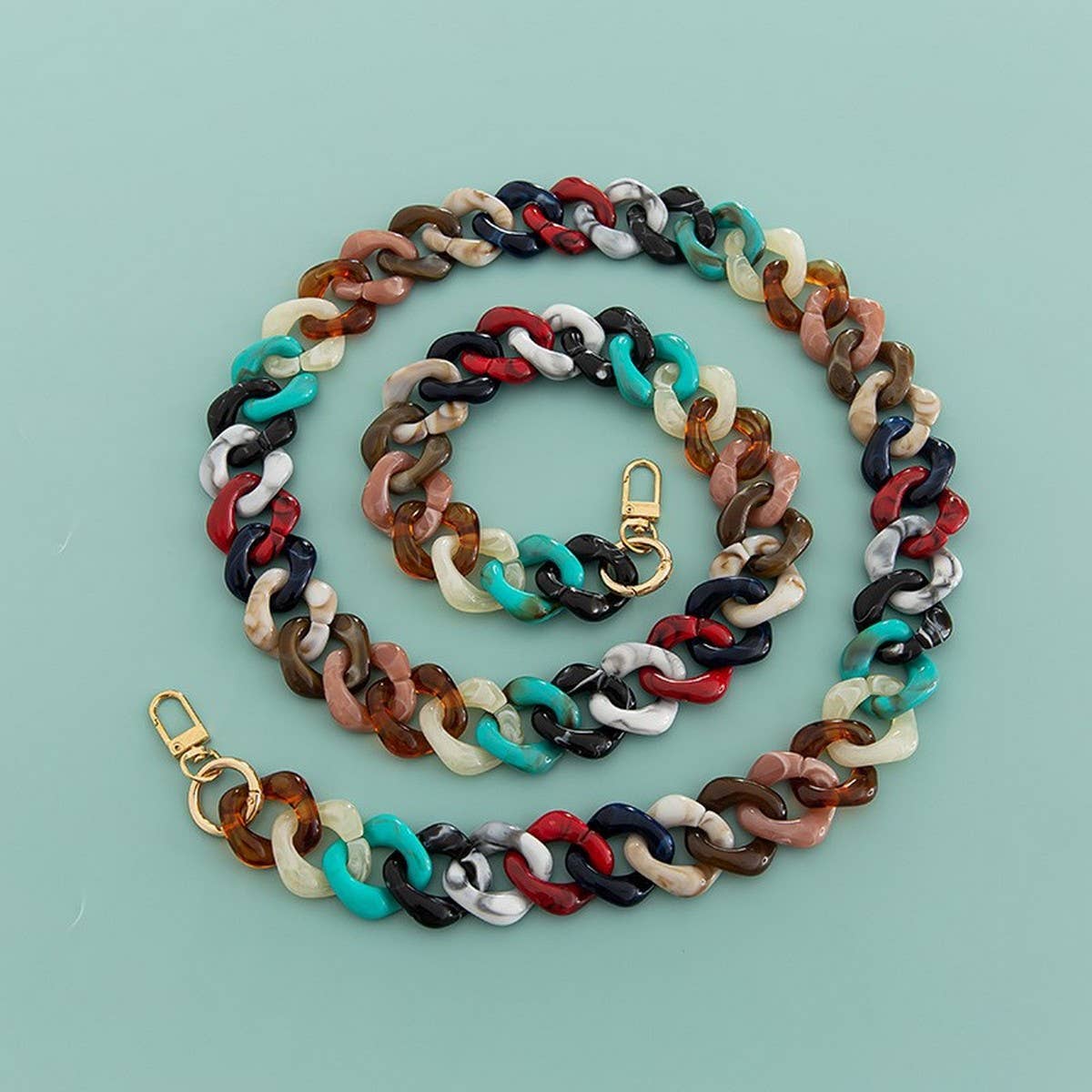 47in" Acrylic Diamond Bag Strap -Colorful Chain_CWMM5058