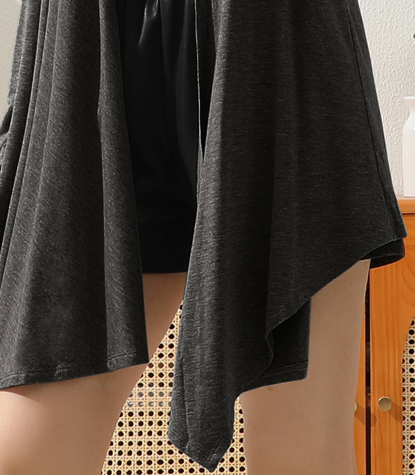 AWTL073_Long Sleeve Casual Open Front Long Cardigan