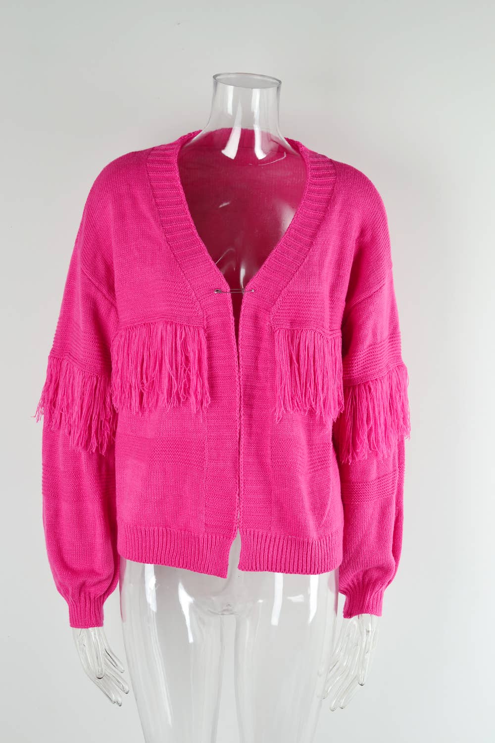 KNIT CARDIGAN FRINGE SWEATER CARDIGAN FOR WOMEN