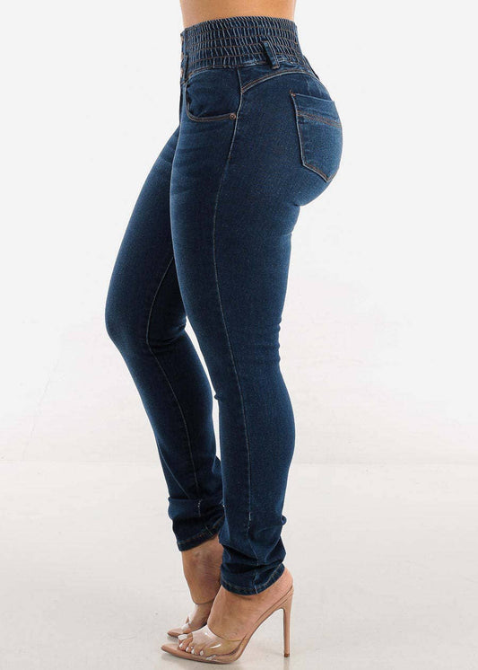 Breasted pencil pants slim wash skinny jeans