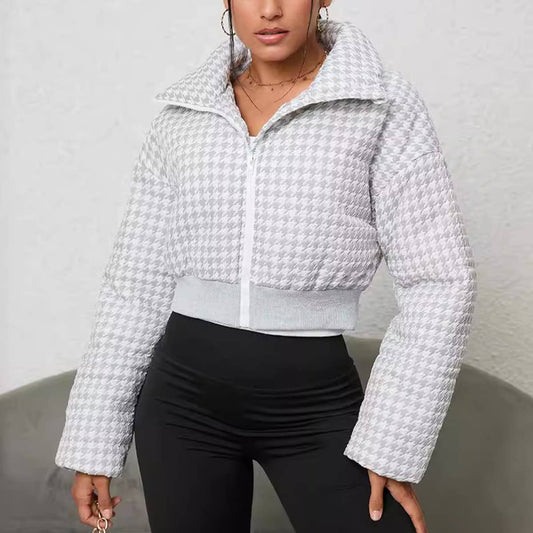 FASHION SUPER SHORT COTTON JACKET LOOSE WARM COAT