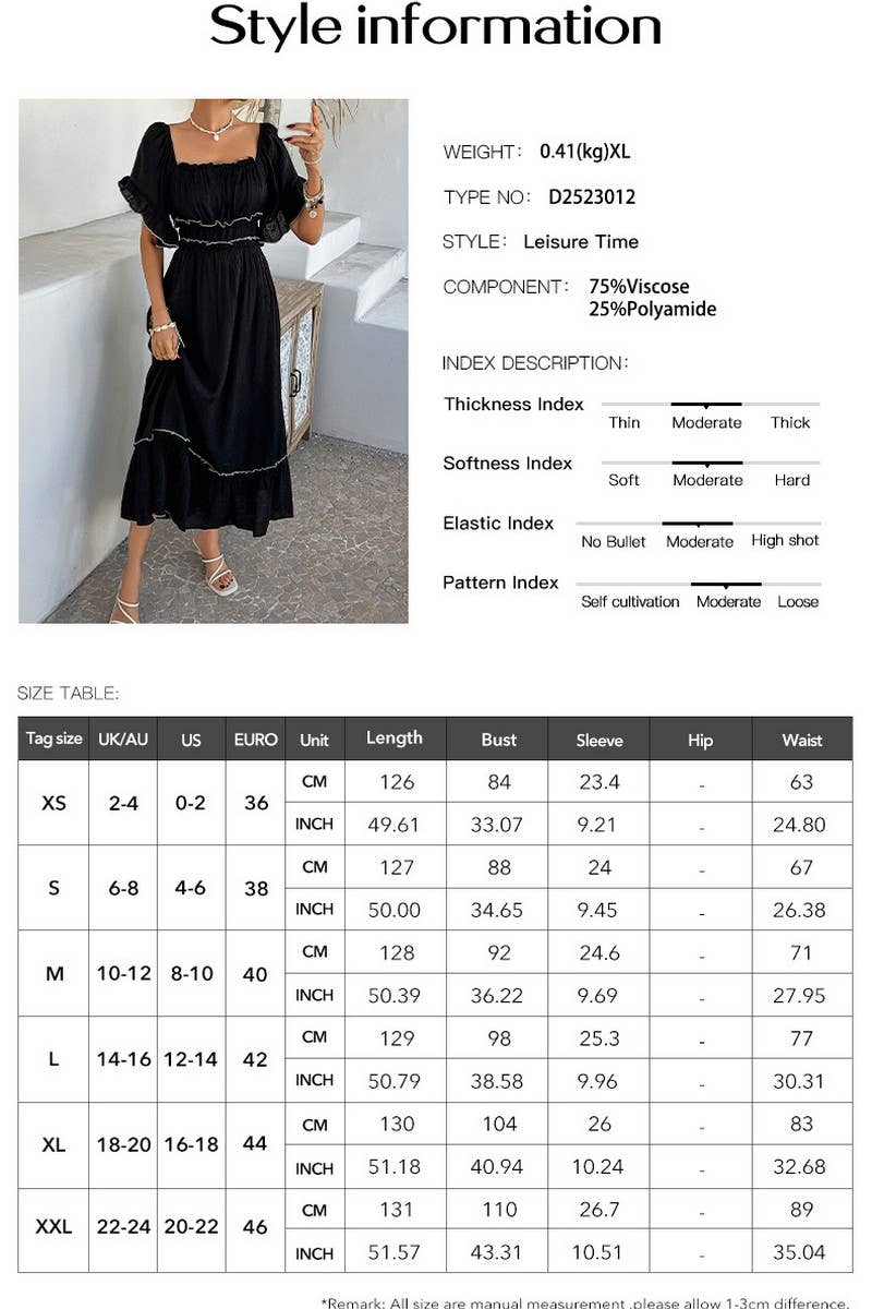 CWDMD5355_SUMMER BOHEMIAN CASUAL HOLIDAY CONTRAST DRESS