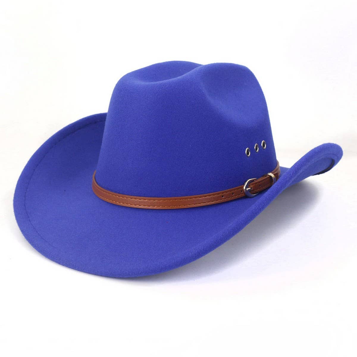 Western Cowboy Hat Felt Wide Brim with Belt Decor_CWAH1772