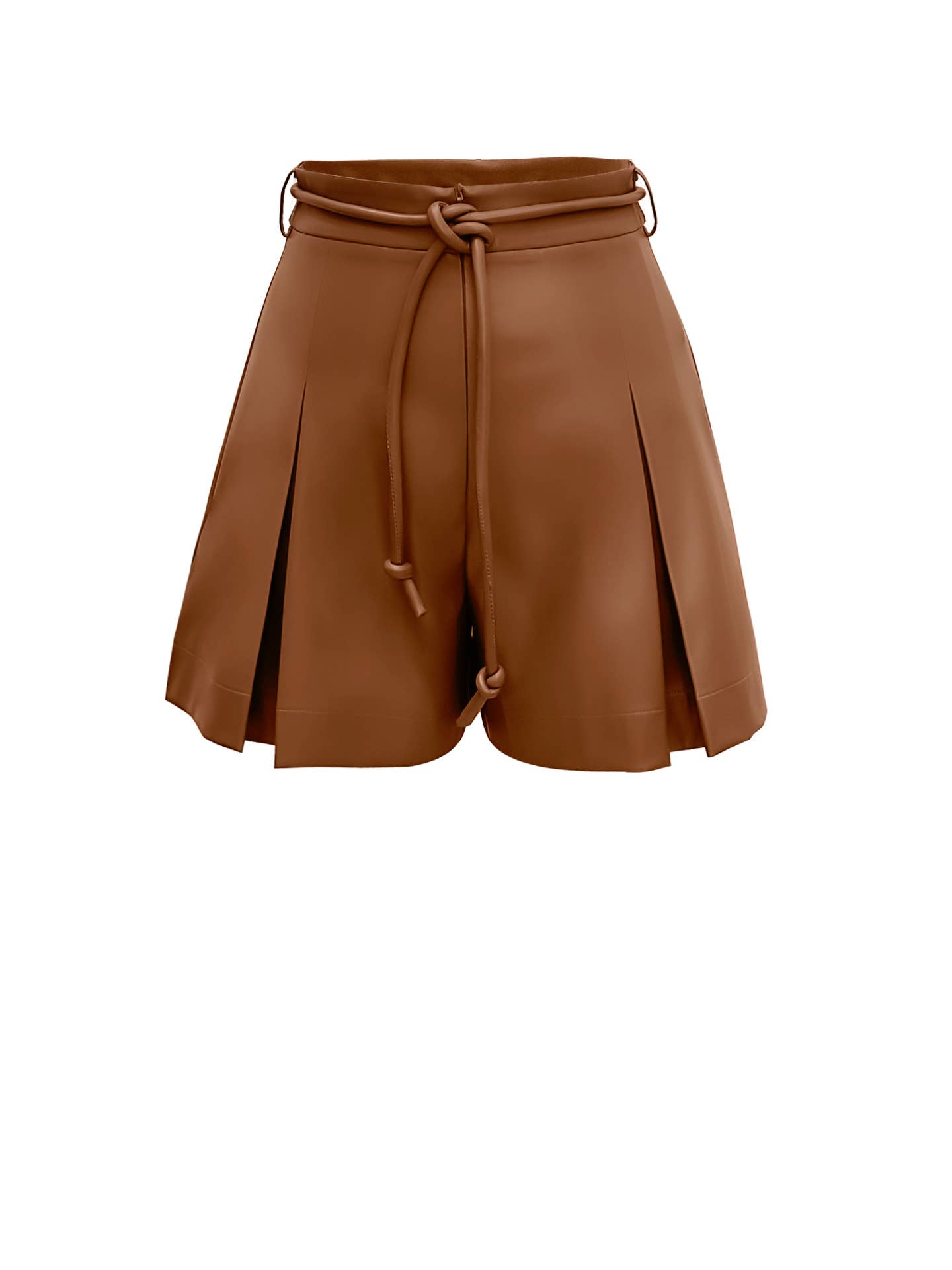Leather-textured PU leather shorts