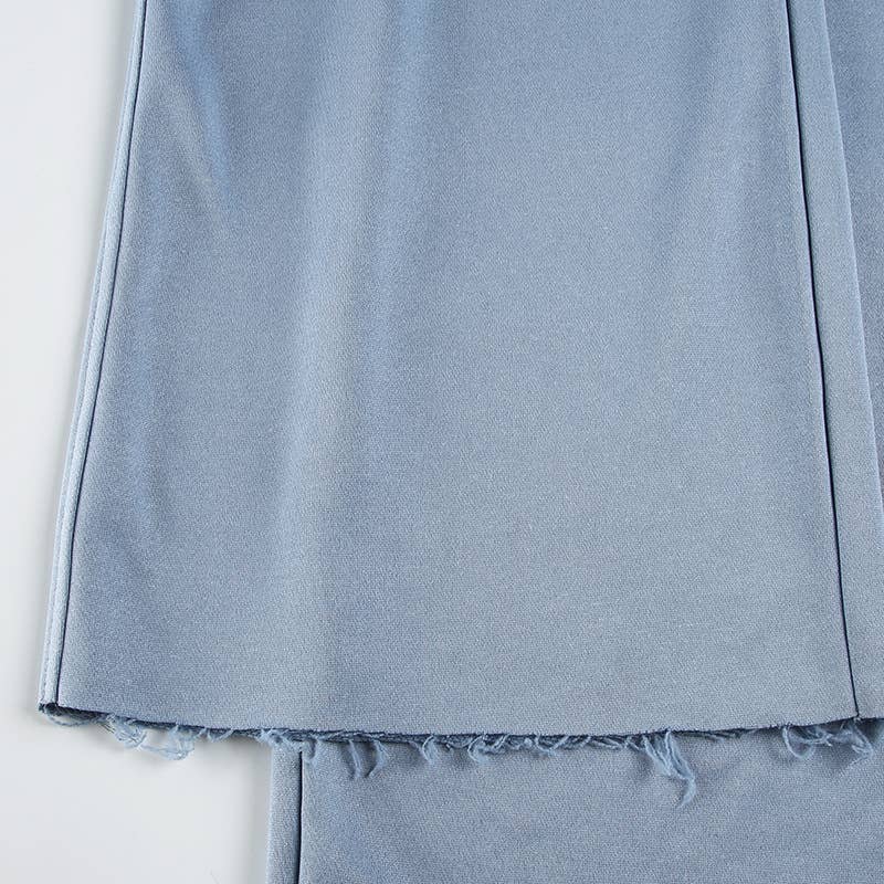 LOOSE SOLID COLOR DRAWSTRING ELASTIC-WAIST PANTS