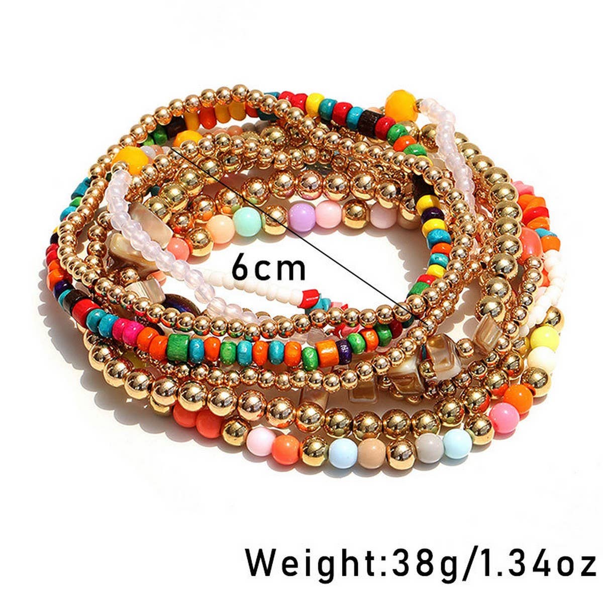 Boho Layered Anklet Set ??Colorful Beaded Style_CWMM6347