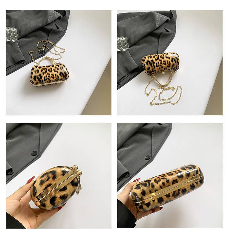 Leopard print fashionable single-shoulder bag
