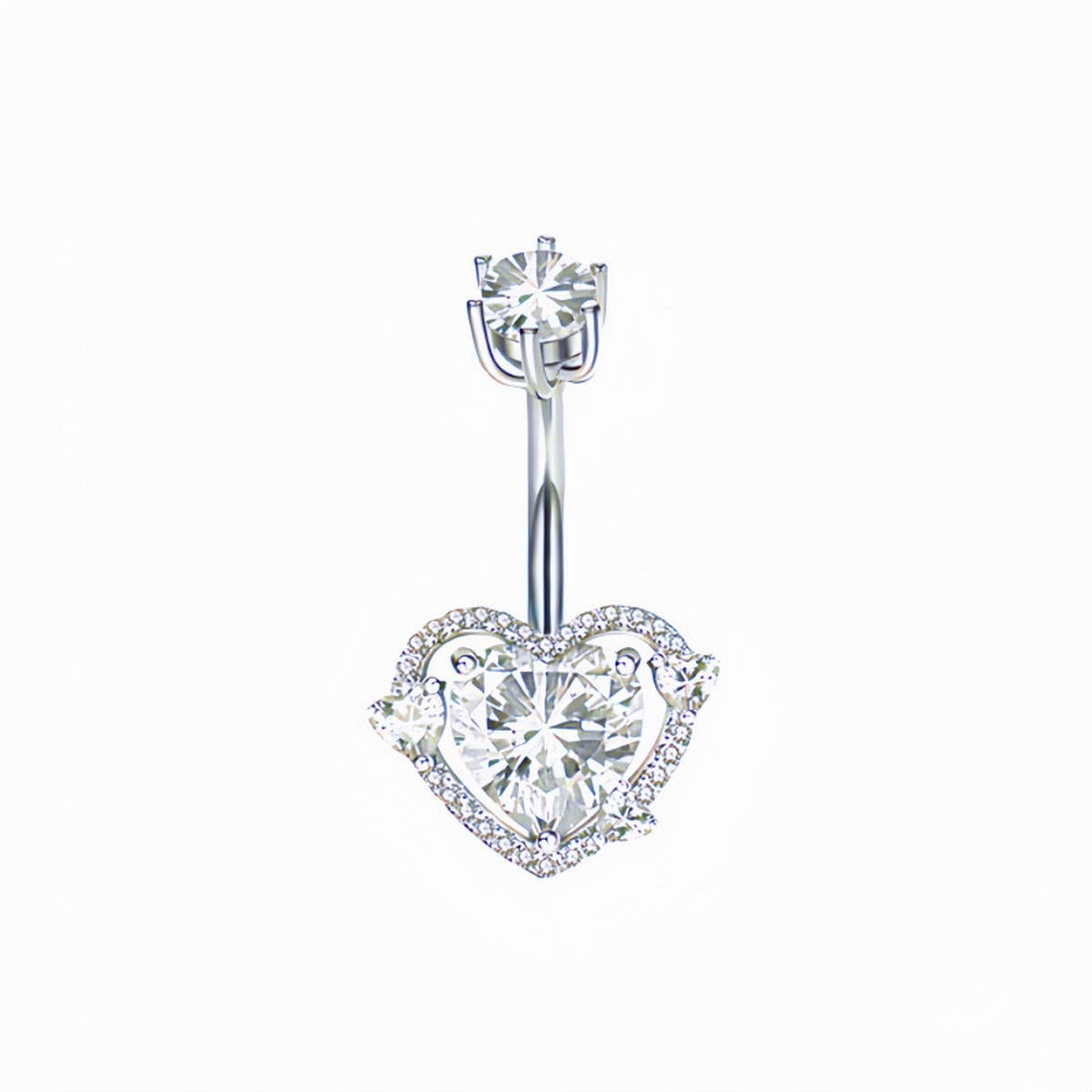 Butterfly Heart Belly Button Ring ??Zircon Gem_CWMM9182