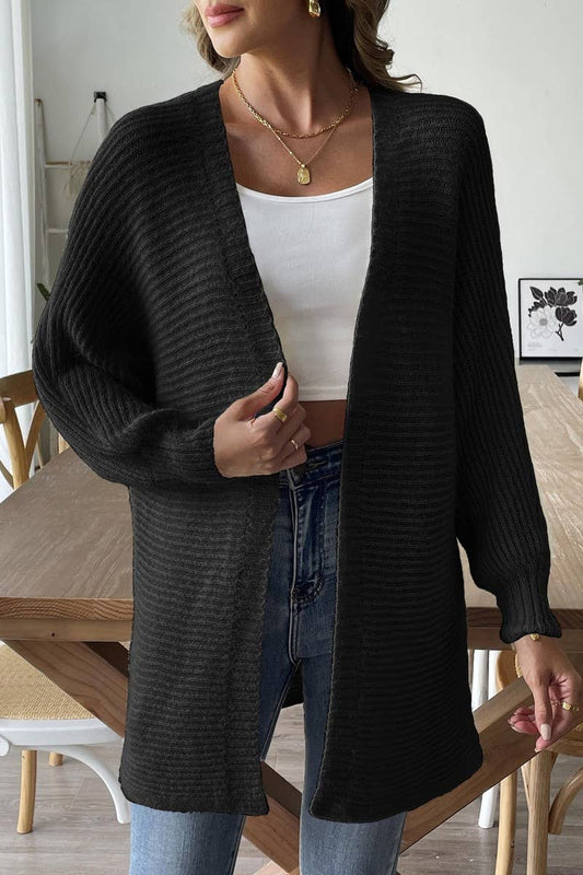 CWOSWL07392_WOMEN FUR KNIT CARDIGAN SWEATER JACKET