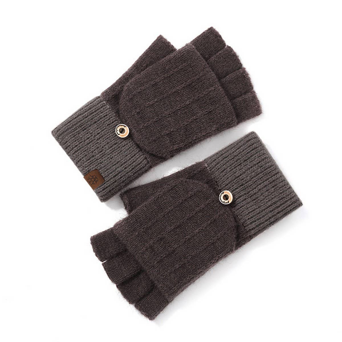 WINTER WOMEN'S HALF FINGER FLAP KNIT GLOVES_CWAG0384